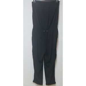 Women's Black Cargo Pant Jump Suit Drawstring M/L Preowned Excellent  Unbranded